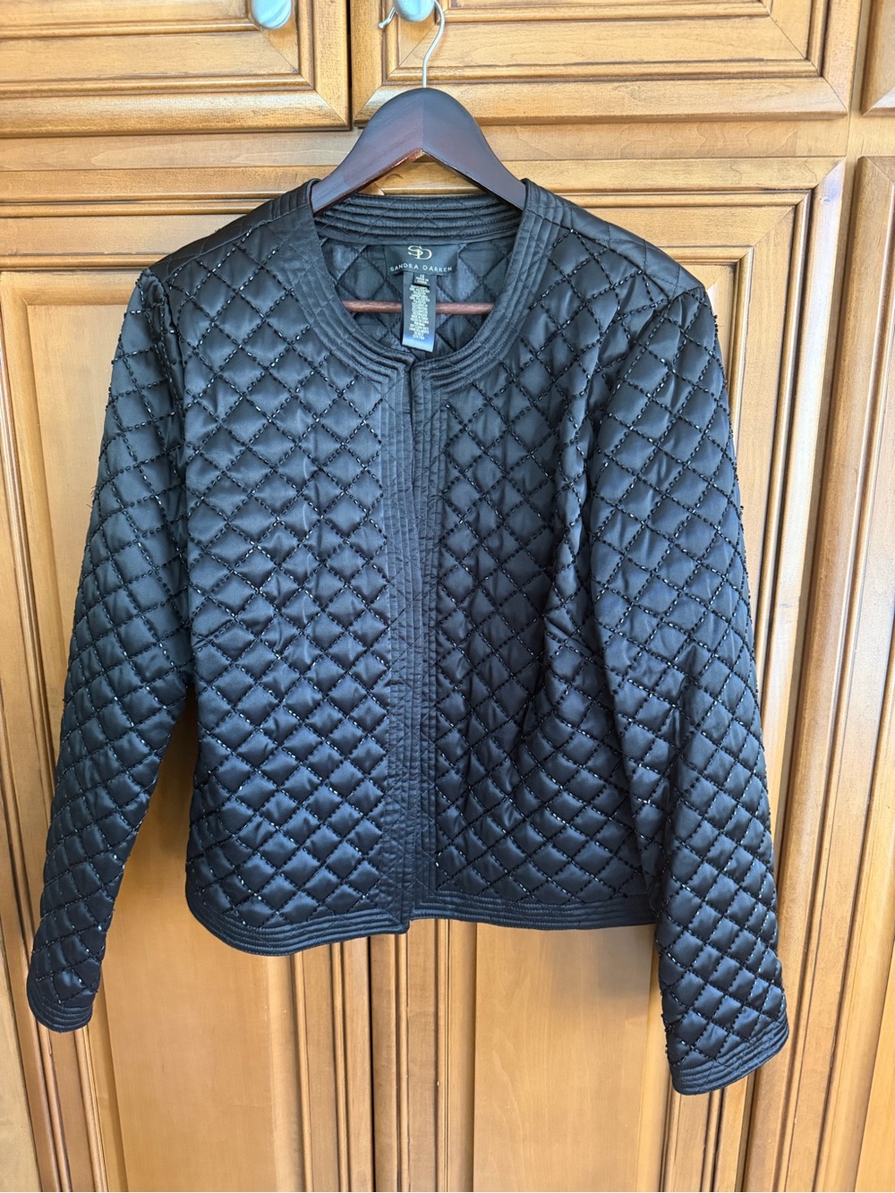 St. John Collection Black Quilted Diamond-Pattern Jacket